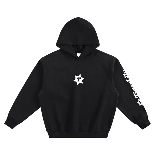Branded Fleeced Boxy Hoodie